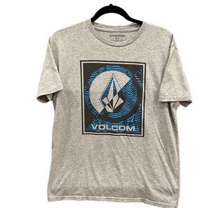 VOLCOM, Men’s Medium, Gray, t-shirt. Design on front.